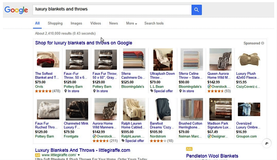 Apparaissez plusieurs fois dans Google en restructurant votre campagne Google Shopping 2 googleshoppingaffichage