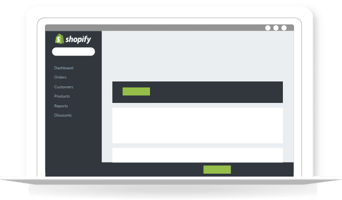 ordinateur portable interface shopify