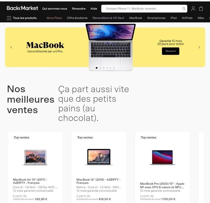 Quelle est la différence entre les produits dits d’occasion et ceux reconditionnés proposés sur la marketplace Back Market ?