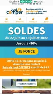 just4camper diffuse ses produits sur les marketplaces avec iziflux