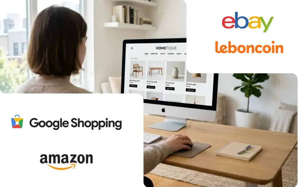 femme naviguant sur site ecommerce