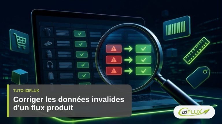 Données invalides dans un flux produit : contrôle et correction, tuto Iziflux