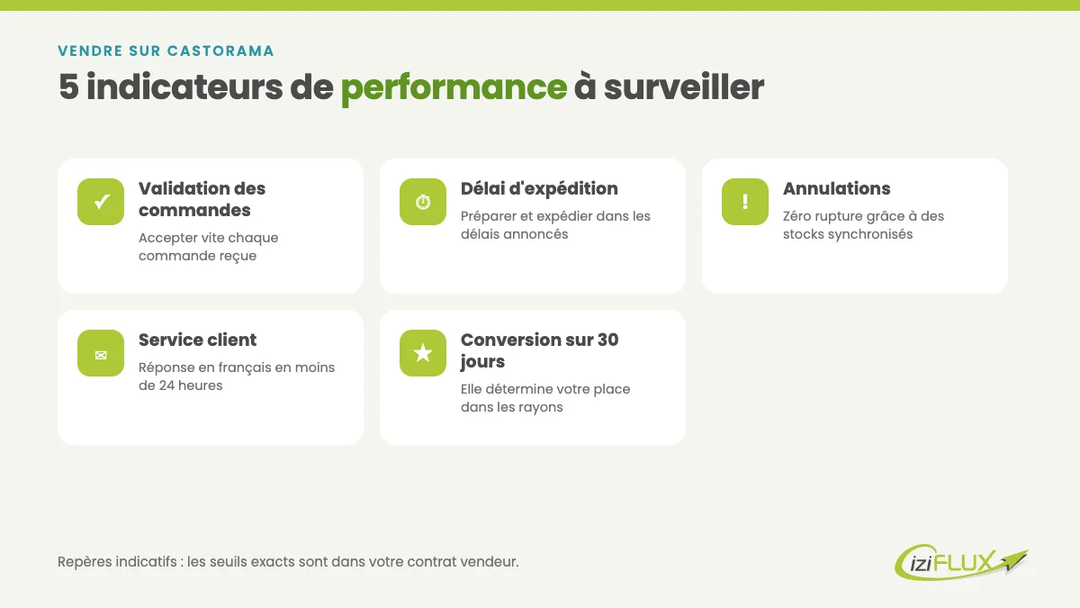 Vendre sur Castorama en 2026 : le guide ultime des bonnes pratiques 3 Les 5 indicateurs de performance à surveiller pour vendre sur Castorama