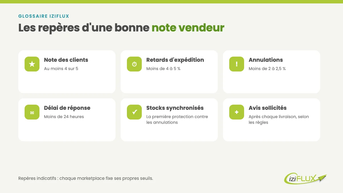 Note vendeur : définition 1 Les repères à viser pour une bonne note vendeur sur les marketplaces